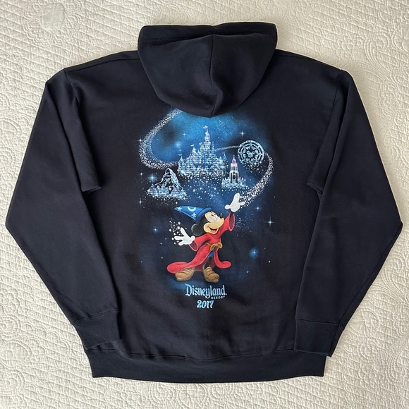 Hanes Tops - Disney Parks Disneyland 2017 Black Full Zip Up Hoodie Sweatshirt Adult Large
